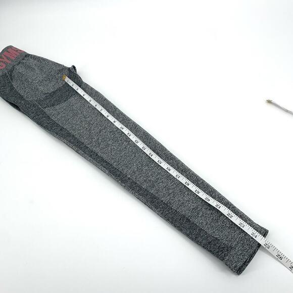 Gymshark High Waisted Flex Set Leggings Gray w/Pink Graphic Women’s Size Small - Picture 6 of 6